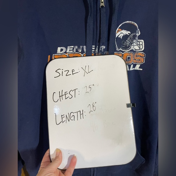 Denver Broncos Football Starter Black Label Blue orange Full Zip Hoodie men’s XL - Picture 8 of 8